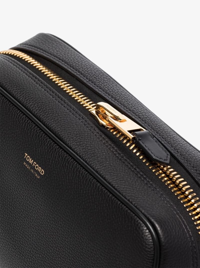 Black Classic Leather Washbag