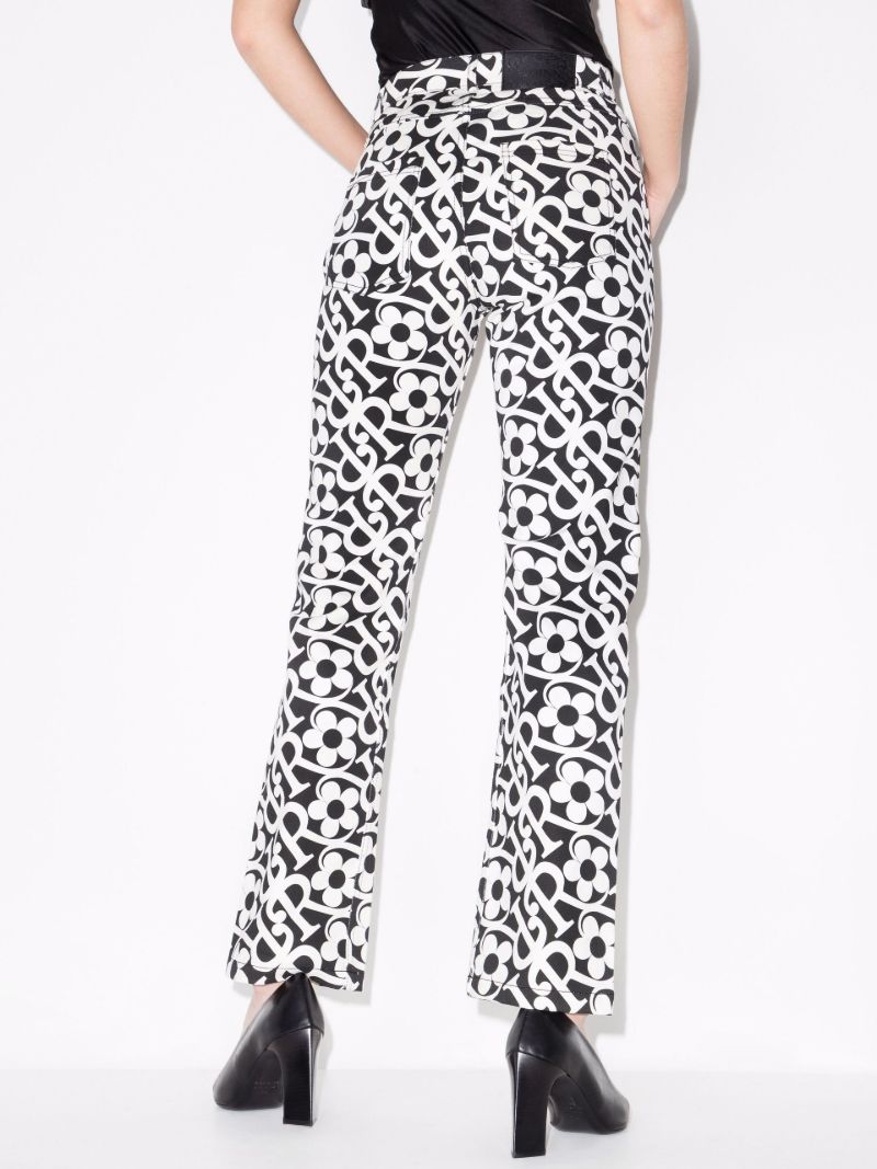 High Waist Logo Print Jeans