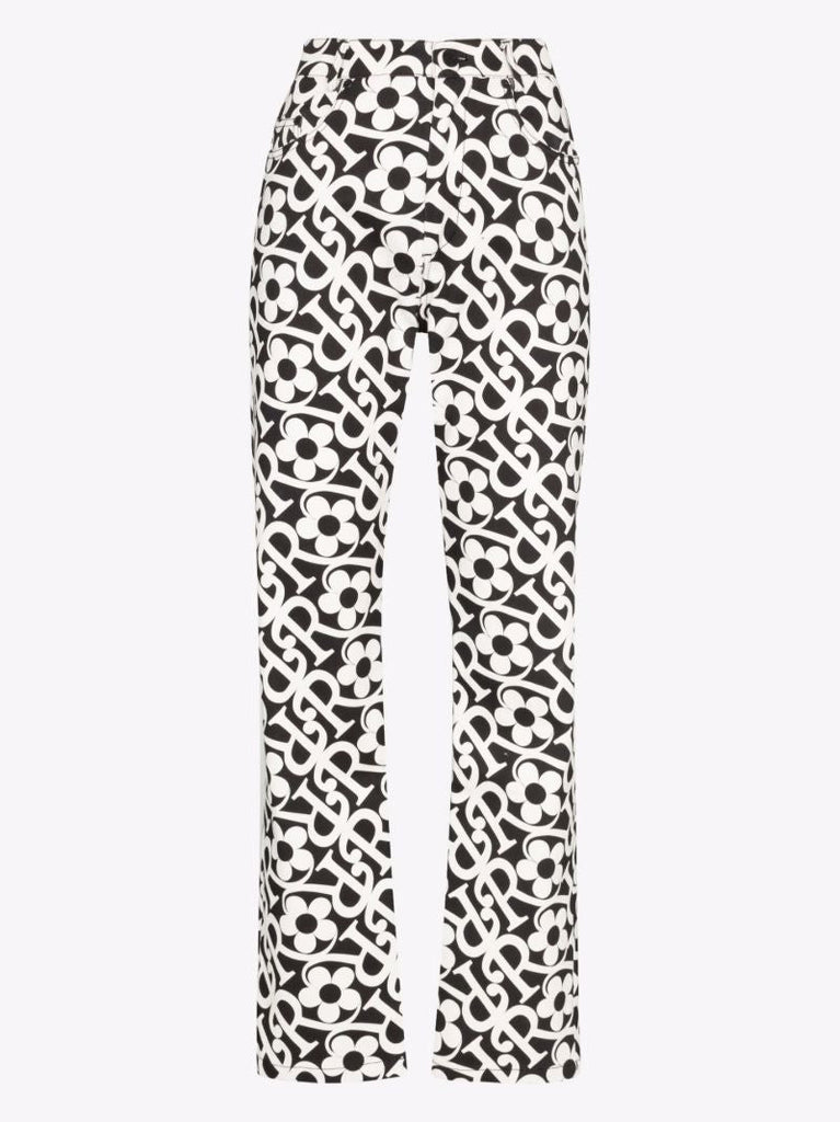 High Waist Logo Print Jeans