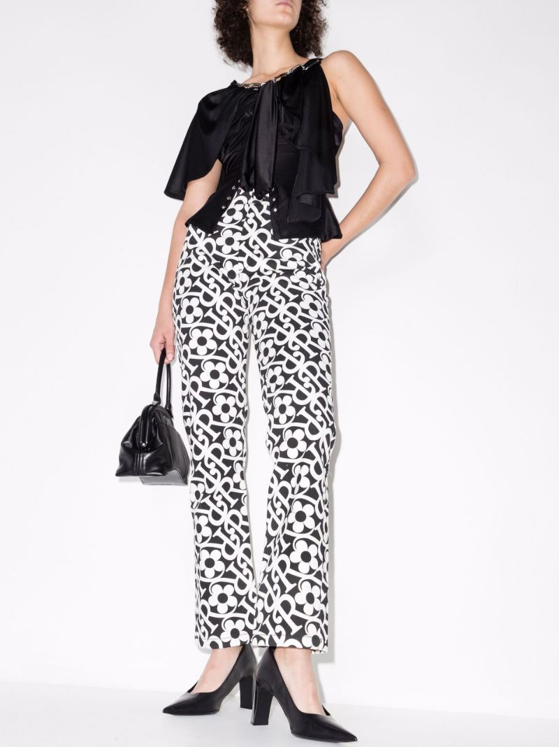 High Waist Logo Print Jeans