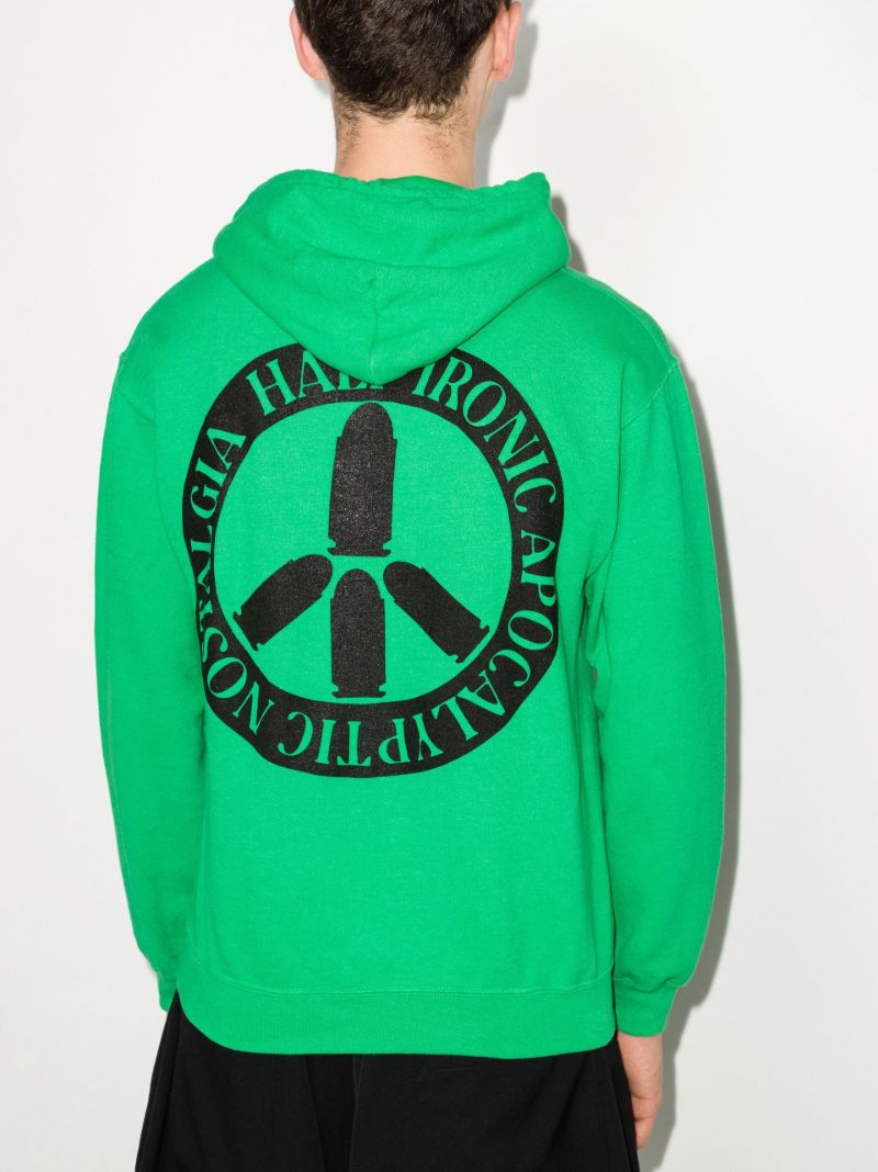 Green Bullet Print Cotton Hoodie