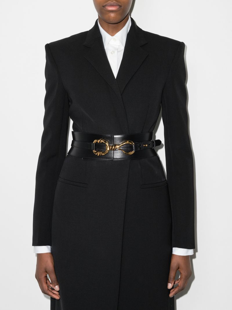Black Hook Leather Waist Belt