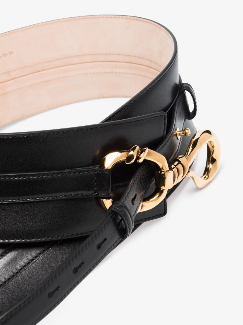 Black Hook Leather Waist Belt