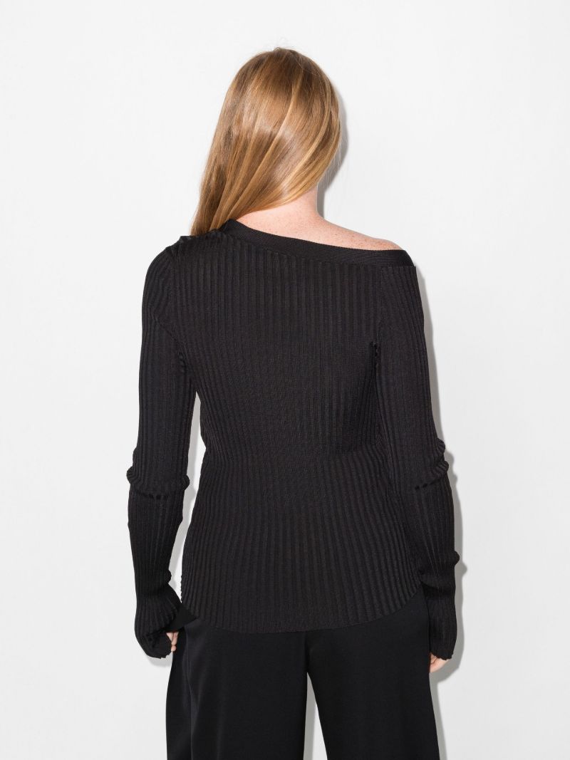 Black Ribbed Knit Cardigan