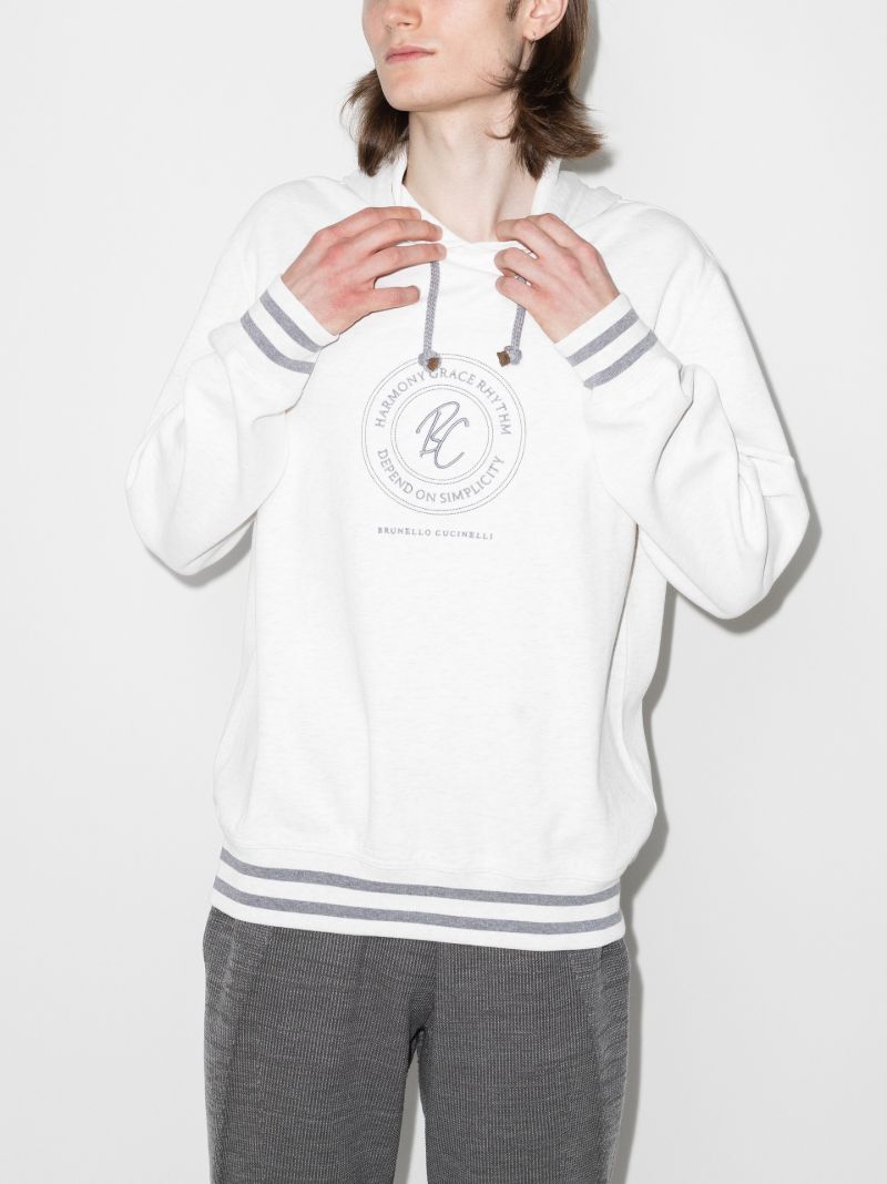 Embroidered Logo Cotton Hoodie