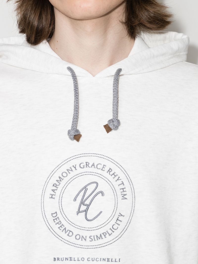 Embroidered Logo Cotton Hoodie