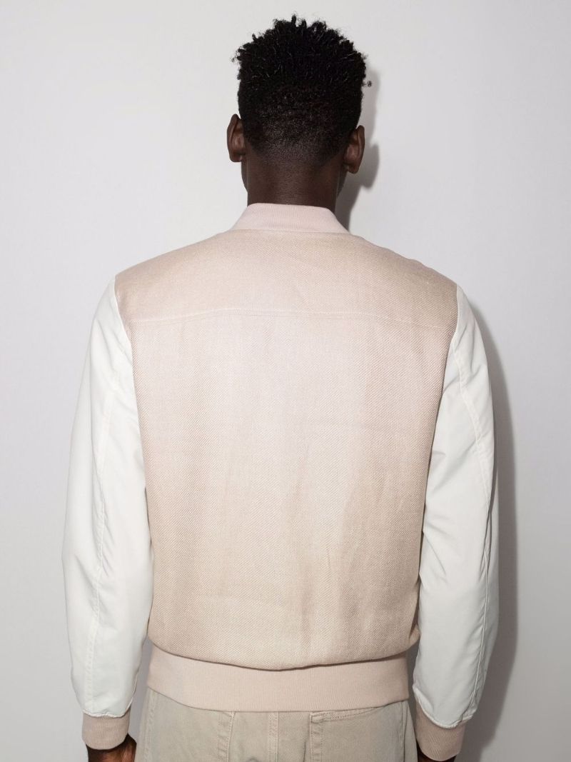 Contrast Sleeve Bomber Jacket