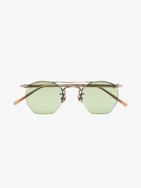 Green Rimless Geometric Sunglasses