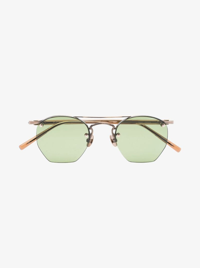 Green Rimless Geometric Sunglasses