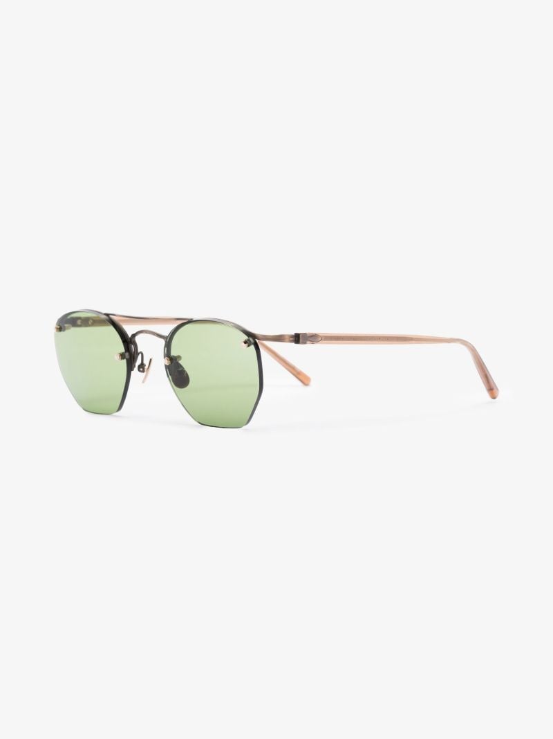Green Rimless Geometric Sunglasses