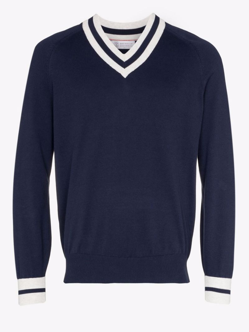 V-neck Cotton Sweater