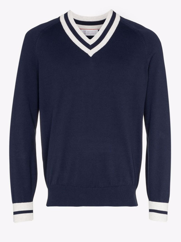 V-neck Cotton Sweater