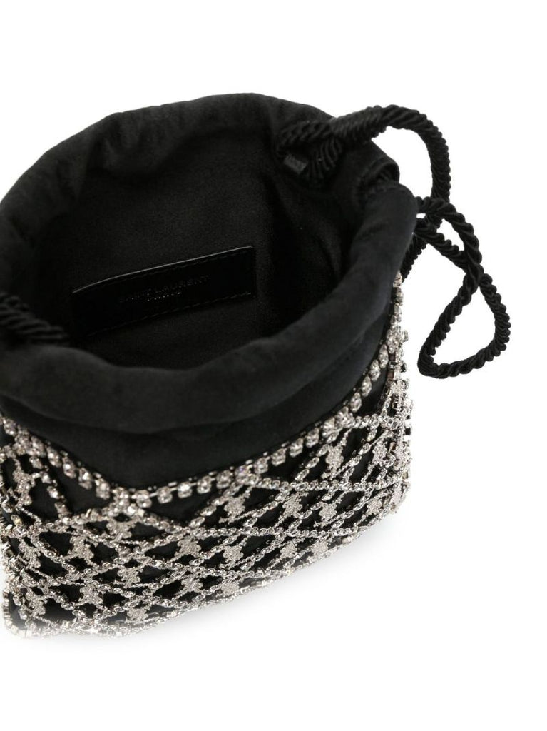 Black Le Monogramme Crystal Embellished Satin Mini Bag