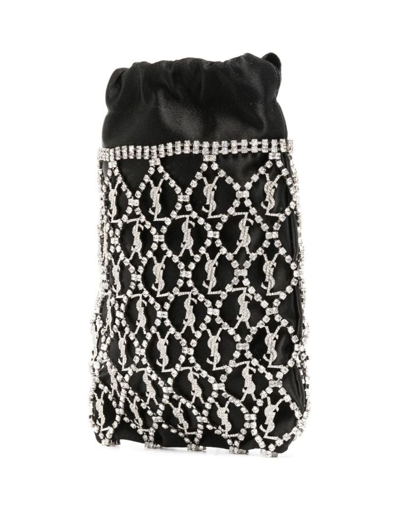 Black Le Monogramme Crystal Embellished Satin Mini Bag