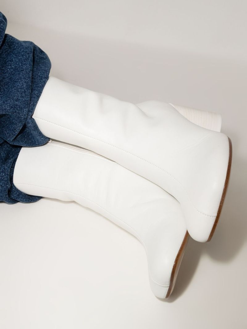 White Anatomic 70 Leather Ankle Boots