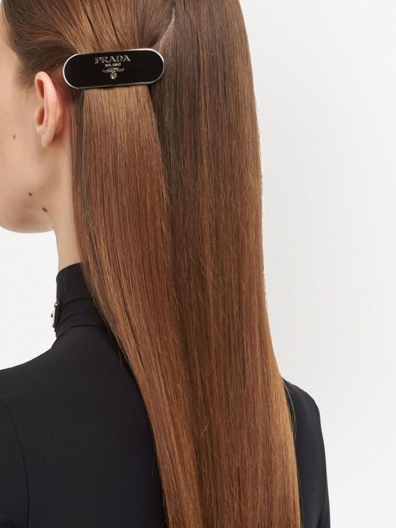 Black Logo Hair Clip