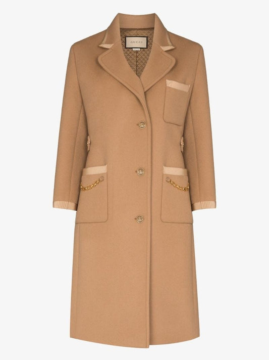 Gg Chain Single-breasted Coat