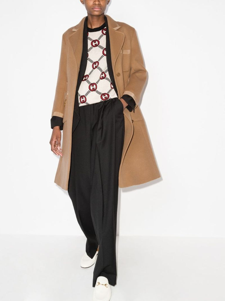 Gg Chain Single-breasted Coat