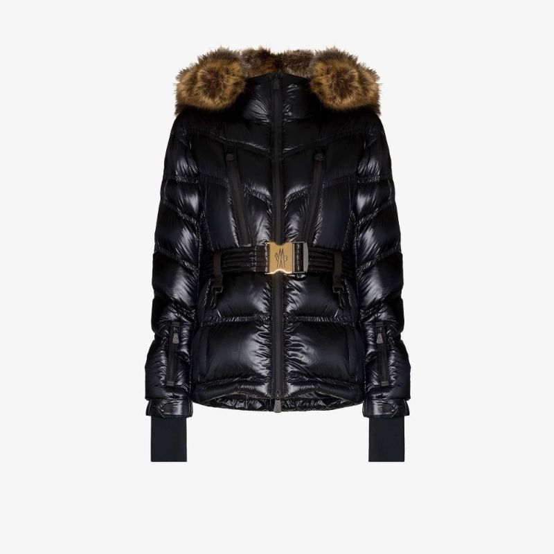 Black Bernin Belted Quilted Ski Jacket