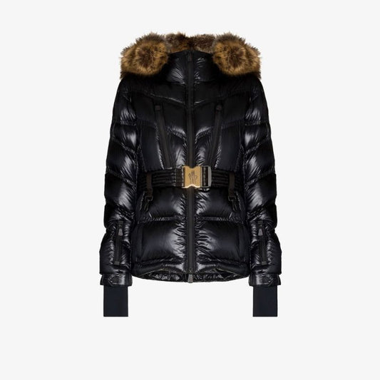 Black Bernin Belted Quilted Ski Jacket