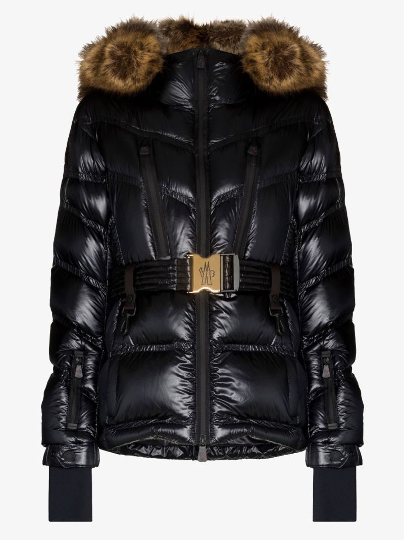 Black Bernin Belted Quilted Ski Jacket
