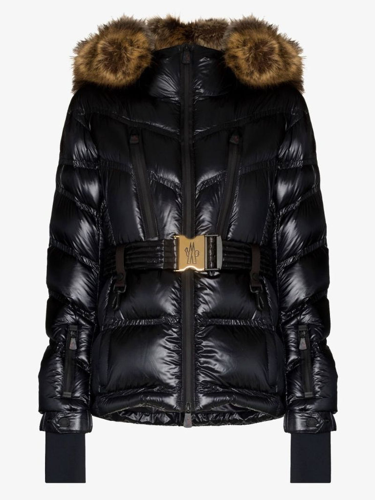 Black Bernin Belted Quilted Ski Jacket