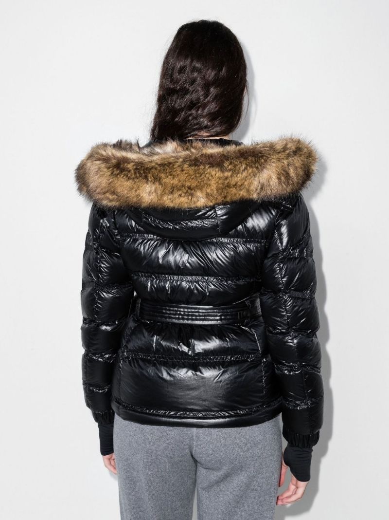 Black Bernin Belted Quilted Ski Jacket
