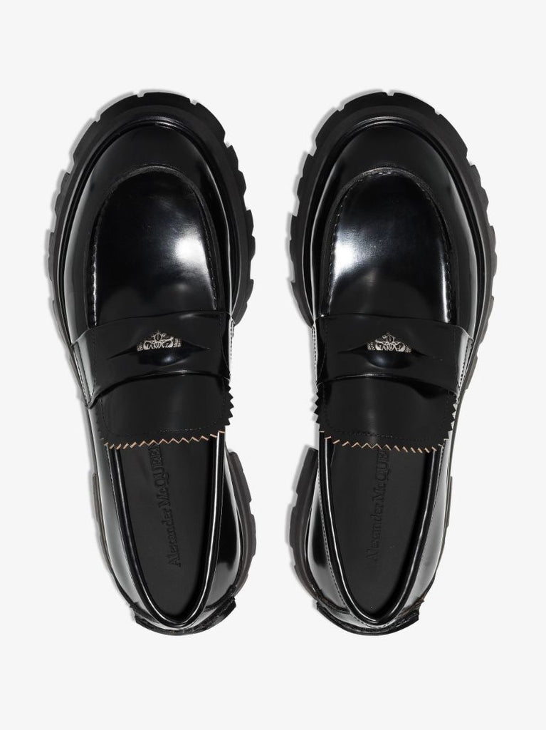Black Leather Penny Loafers
