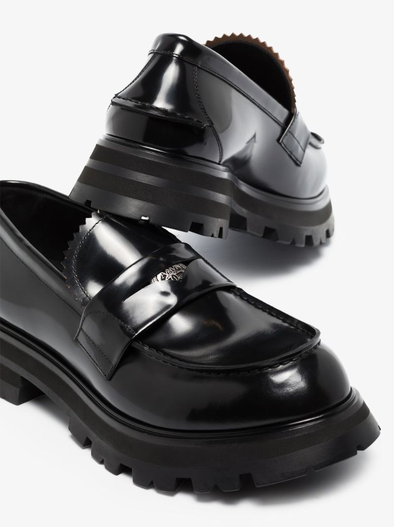 Black Leather Penny Loafers