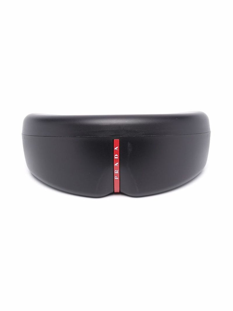Black Visor-frame Acetate Sunglasses