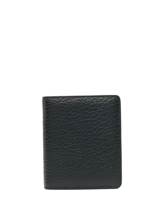 Black Four-stitch Leather Bifold Wallet