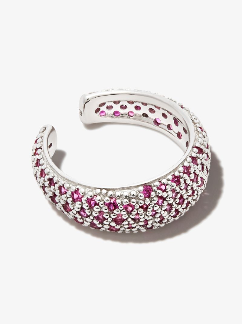 Sterling Silver Thick Crystal Ear Cuff