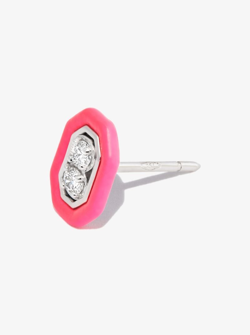 18k White Gold Roma Diamond Earring