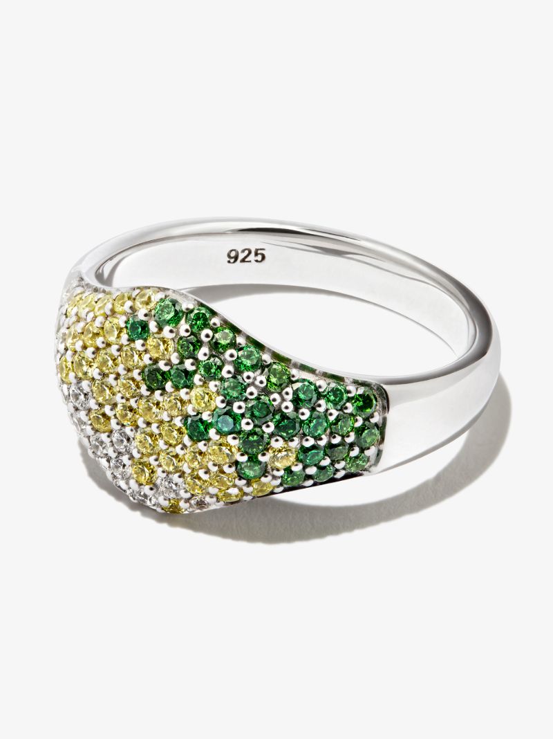 Sterling Silver Mini Crystal Cocktail Ring