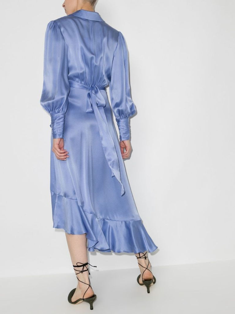 Asymmetric Silk Midi Dress