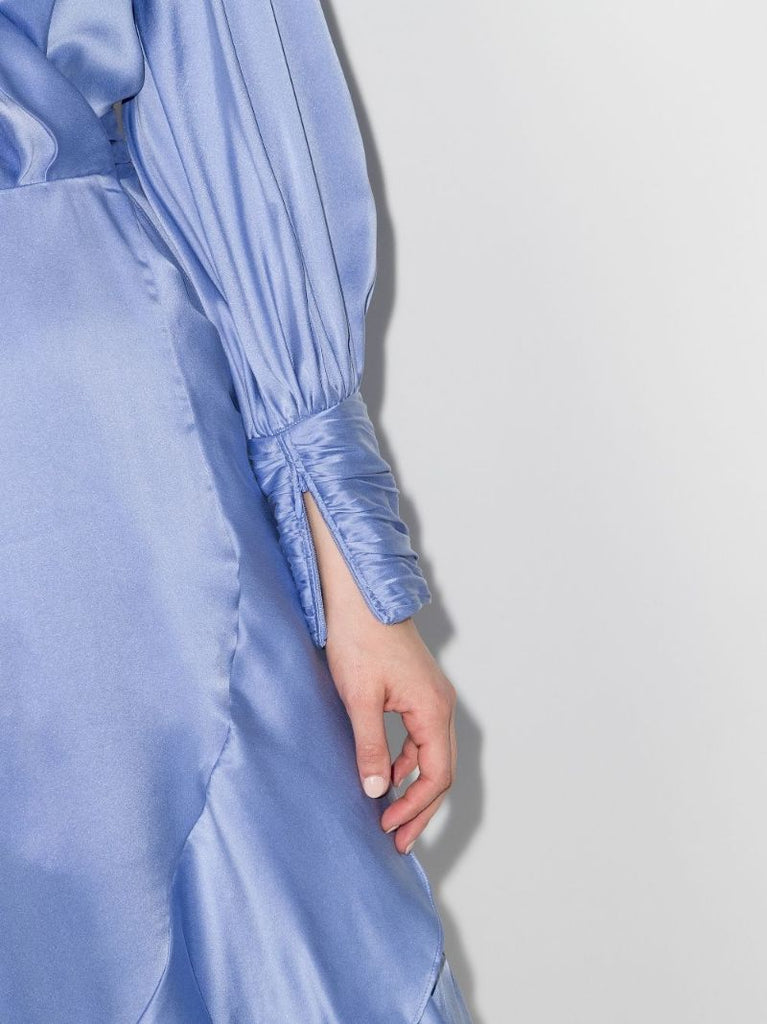 Asymmetric Silk Midi Dress