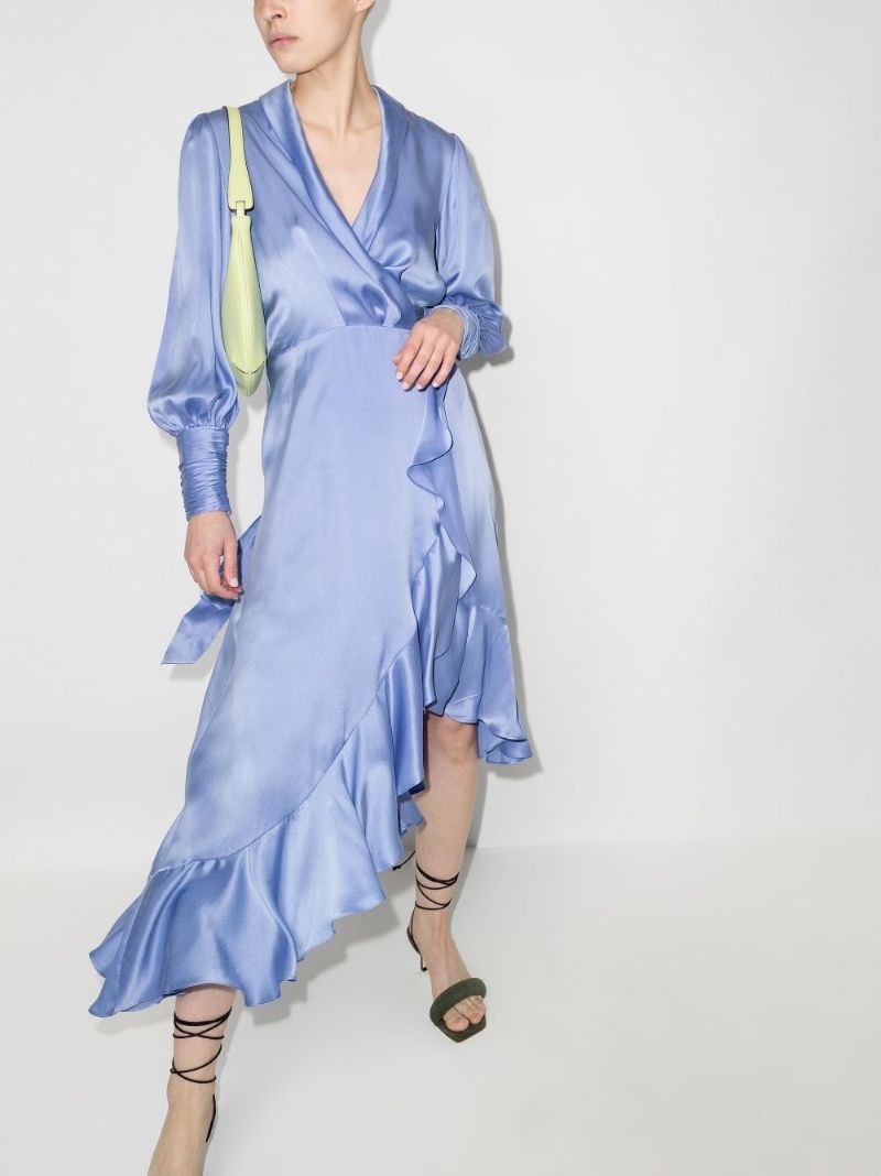 Asymmetric Silk Midi Dress