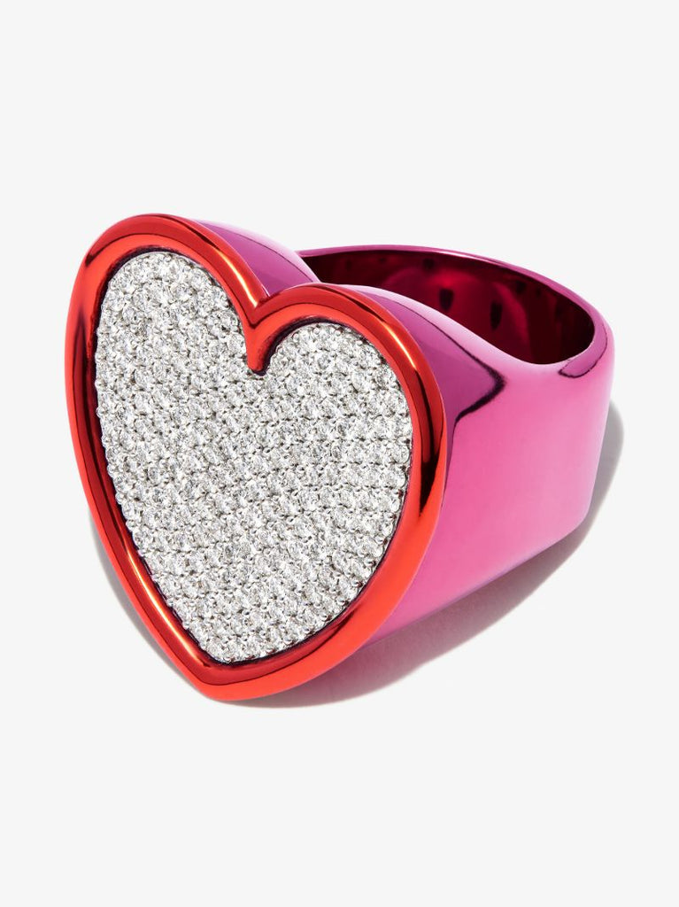 18k White Gold Heart Diamond Ring