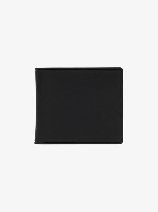 Black Four-stitch Faux Leather Wallet