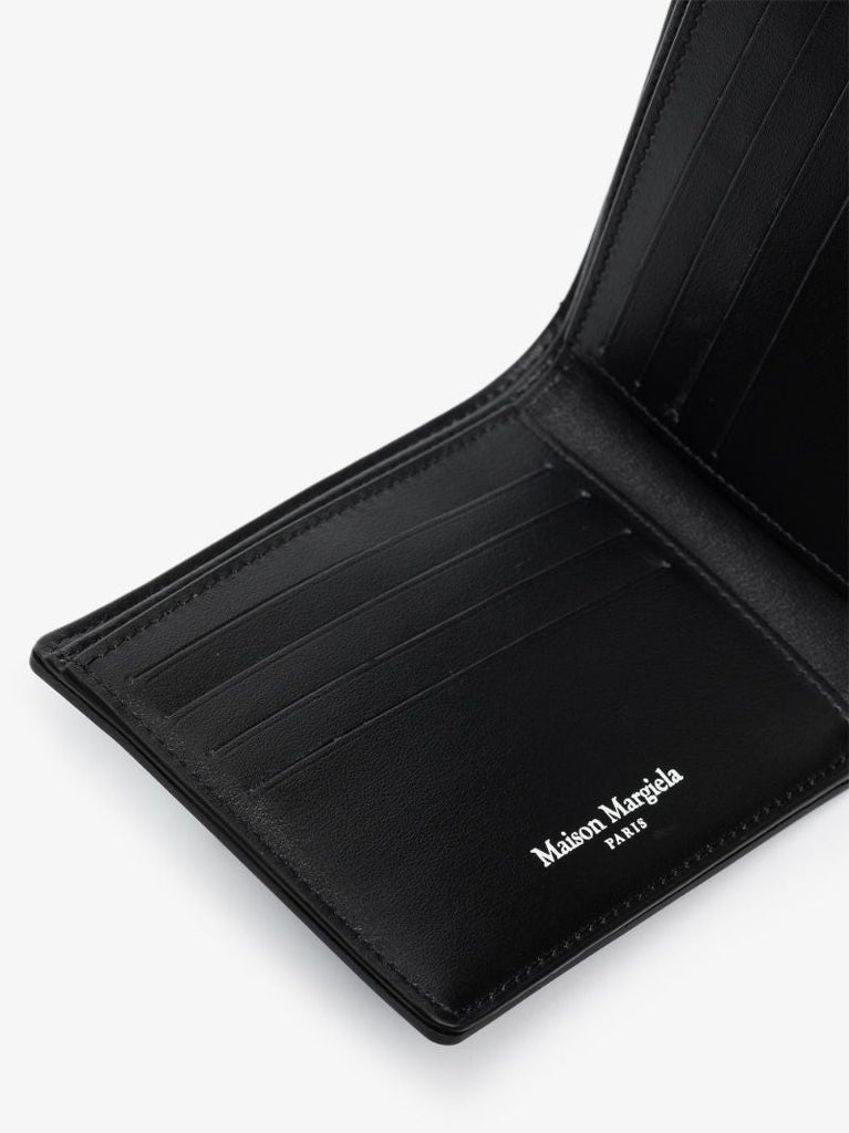 Black Four-stitch Faux Leather Wallet