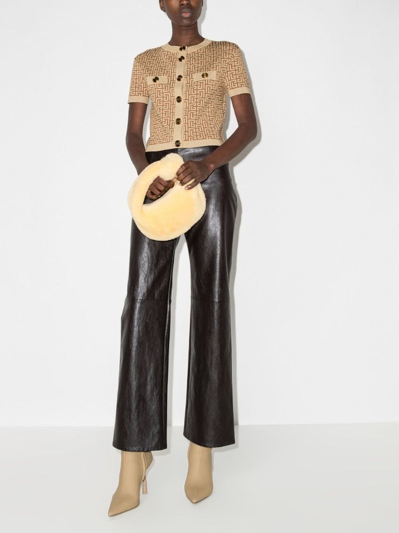 Cropped Monogram Jacquard Cardigan
