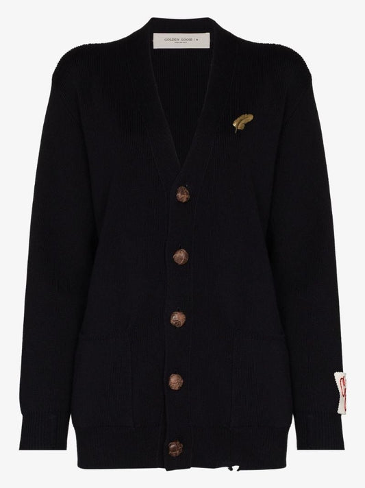 Feather Pin Cotton Cardigan