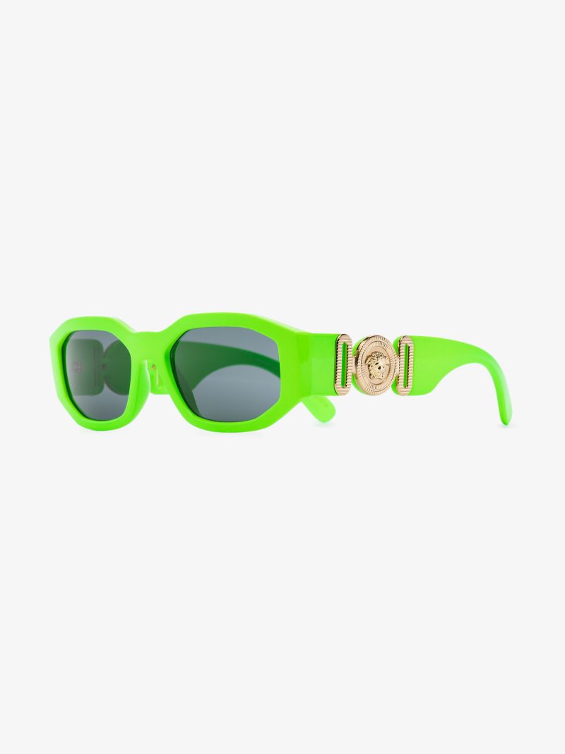 Green Biggie Geo Rectangular Sunglasses