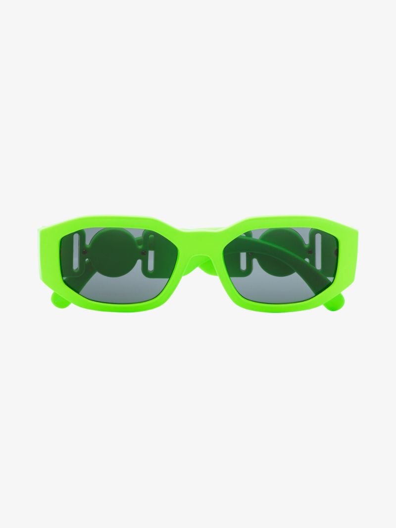 Green Biggie Geo Rectangular Sunglasses
