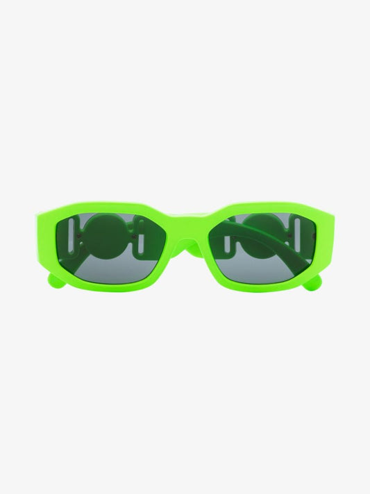 Green Biggie Geo Rectangular Sunglasses