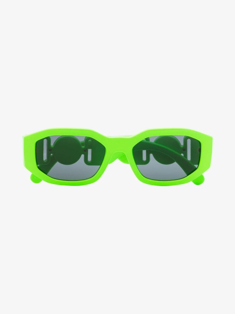 Green Biggie Geo Rectangular Sunglasses