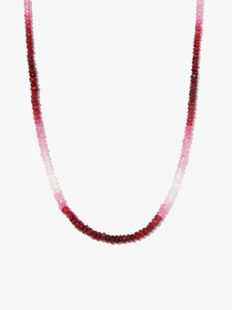 14k Yellow Gold Rocky Graduated Ruby Necklace