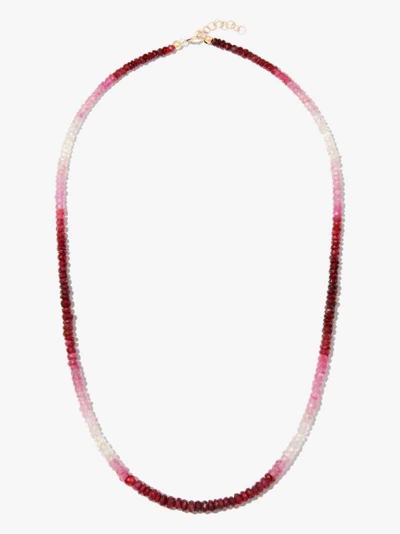 14k Yellow Gold Rocky Graduated Ruby Necklace
