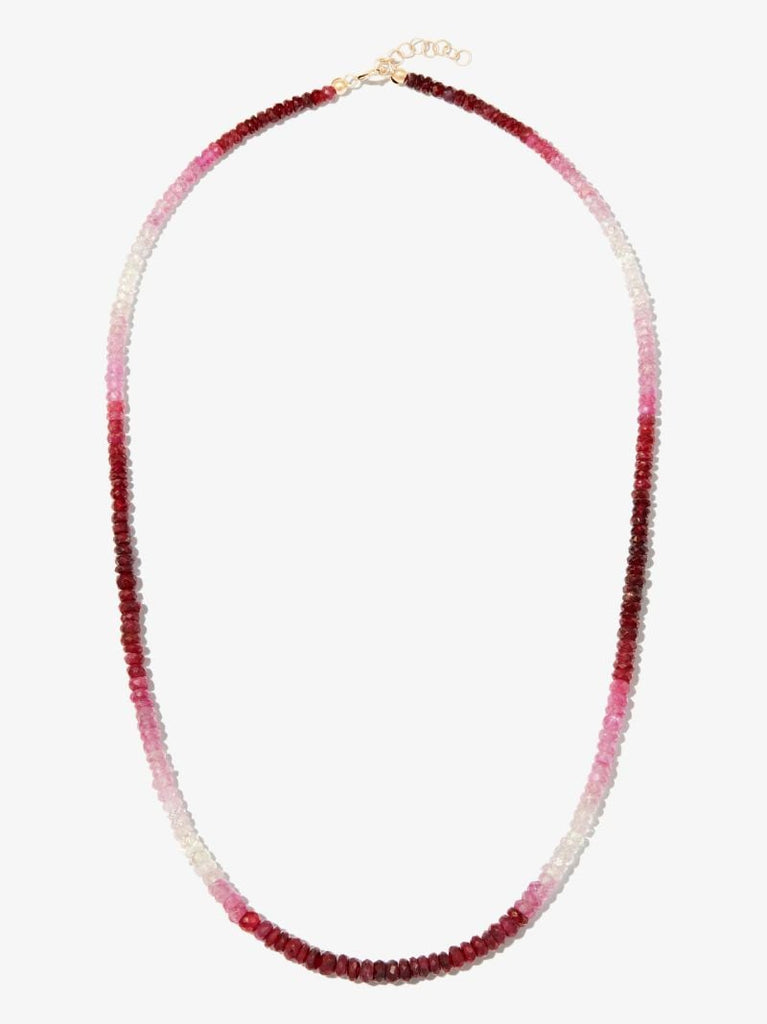 14k Yellow Gold Rocky Graduated Ruby Necklace