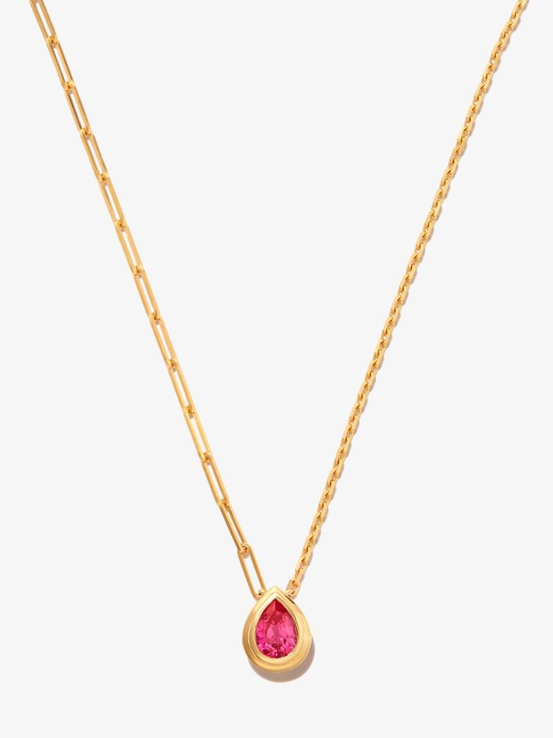 9k Yellow Gold Corundum Pendant Chain Necklace